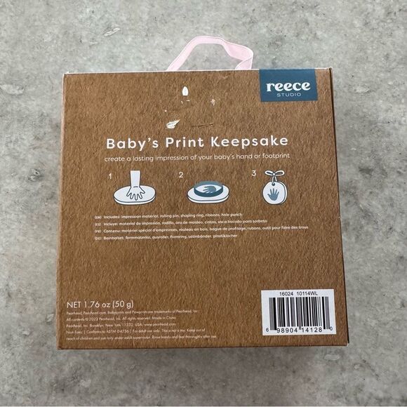 Reece Studio Baby’s Print Keepsake Clay Handprint Pink New in Box! - Picture 2 of 2